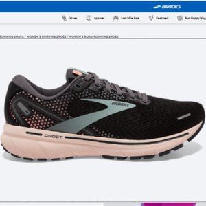 Brooks Ghost 14: Size 7 in Black/Pearl/Peach